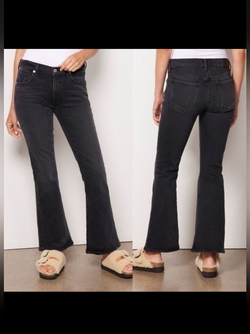 Citizens Of Humanity Emmanuelle Slim Boot Cut Jeans in Black Ink women’s size 28